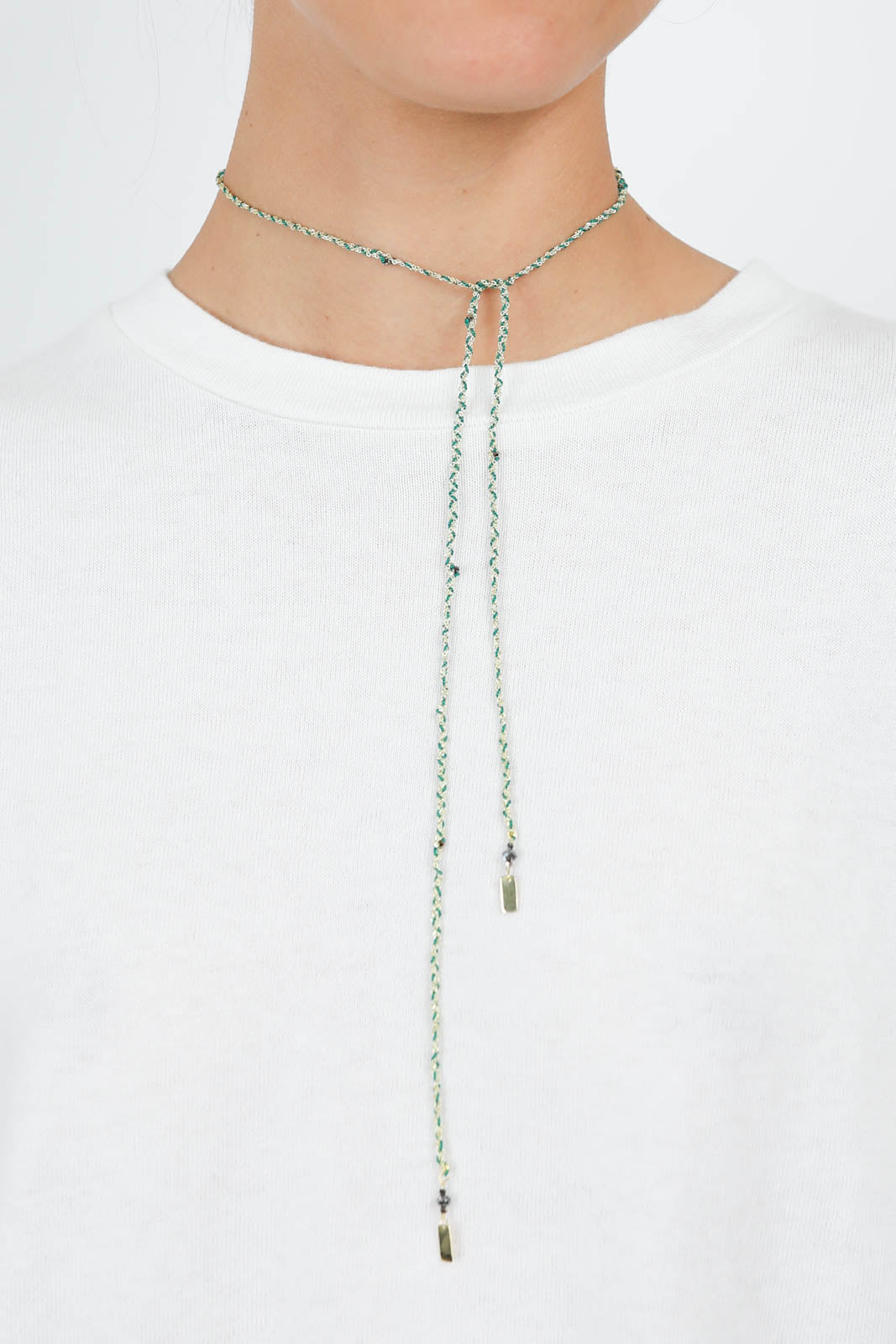 Necklace N° 182 in gold/green