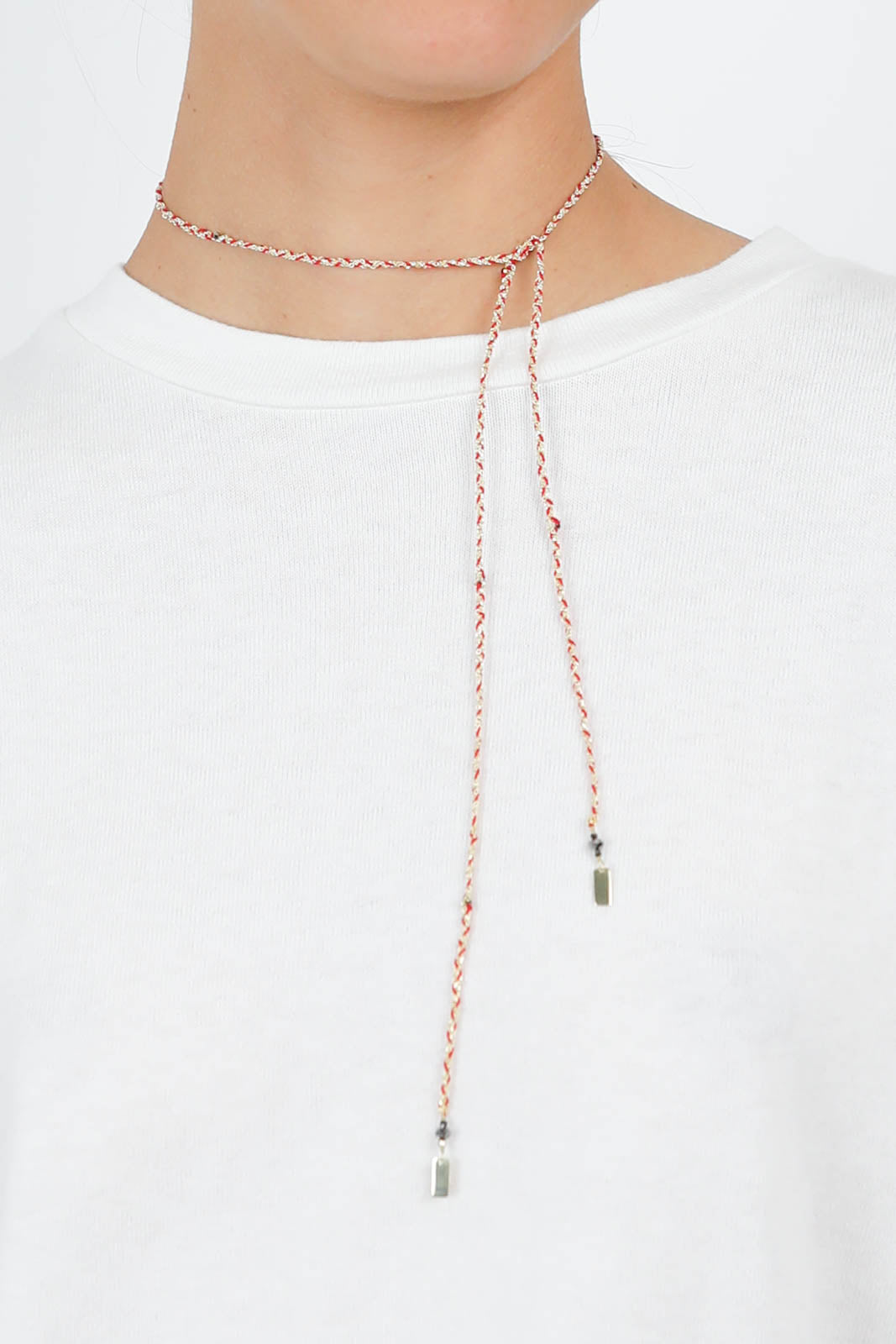 Necklace N° 182 in gold/red