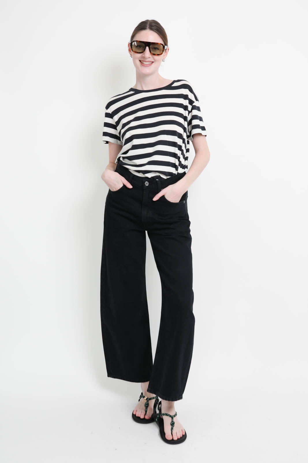 Nili Lotan, Brady T-shirt in Dark Navy Stripe