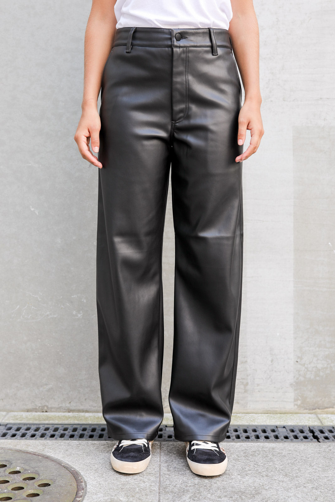 Wide Leg Column trousers in black