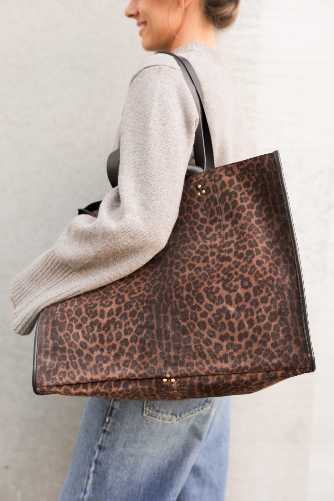 Shopper Leon L in Imprime Leopard Naturel