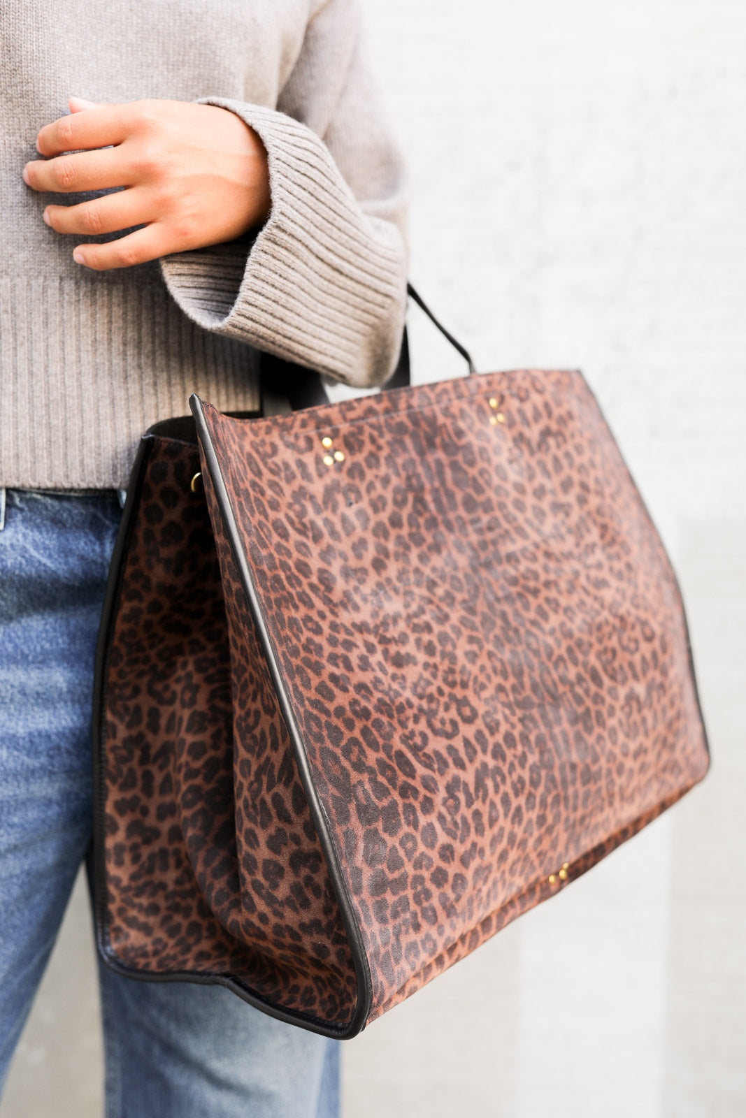 Shopper Leon L in Imprime Leopard Naturel