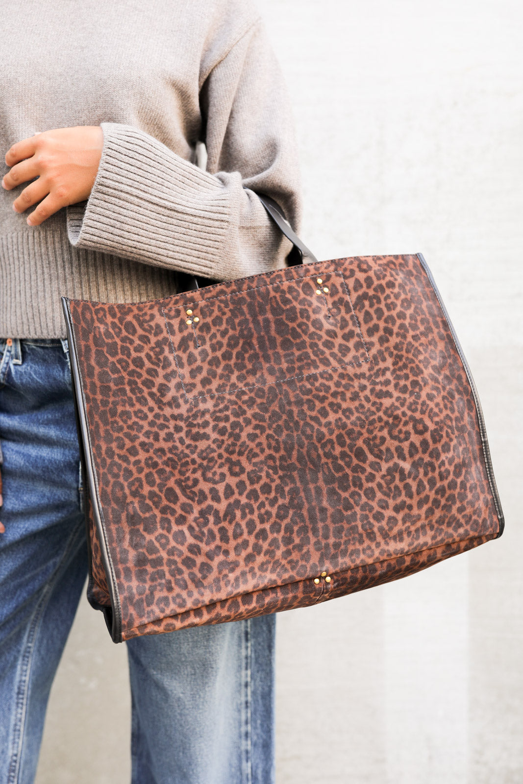 Shopper Leon L in Imprime Leopard Naturel