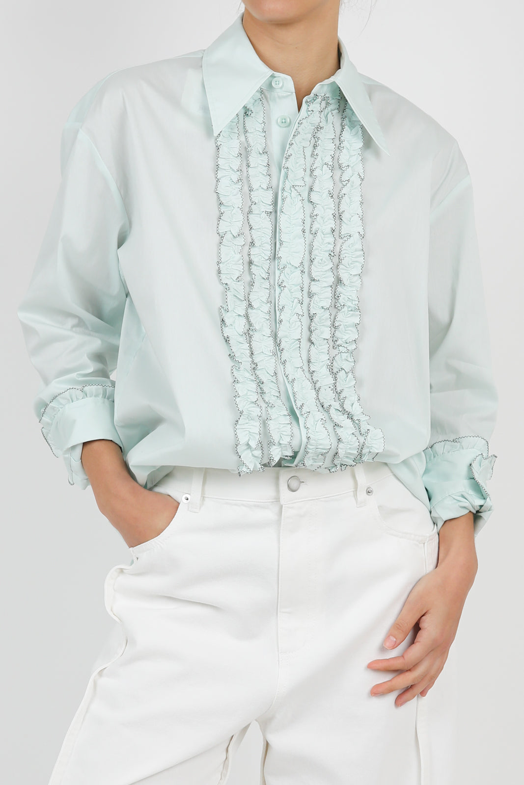 Easy Tuxedo blouse in mint