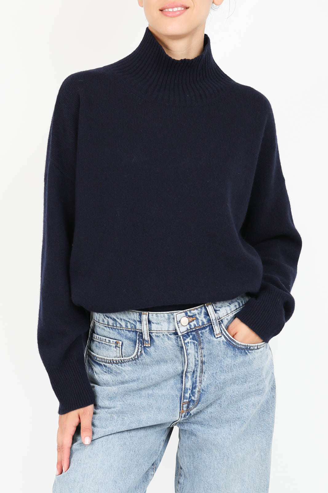 Sweater with turtleneck in navy