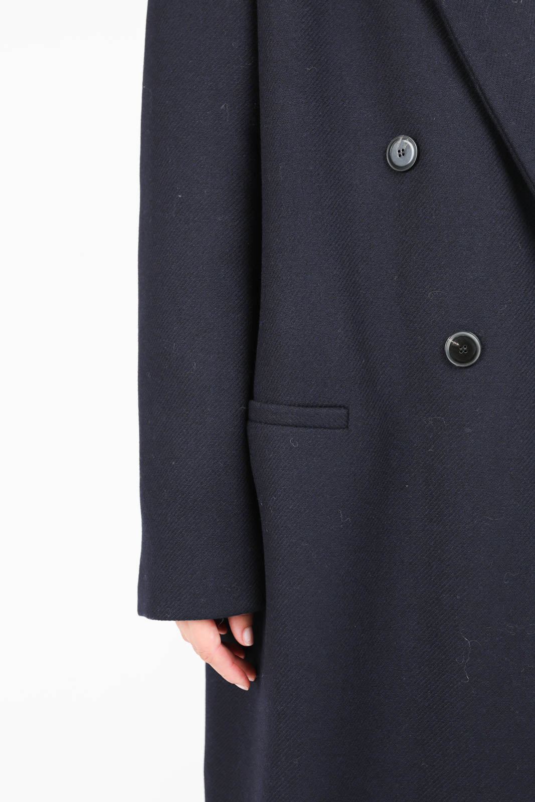 Wool coat in Night Blue