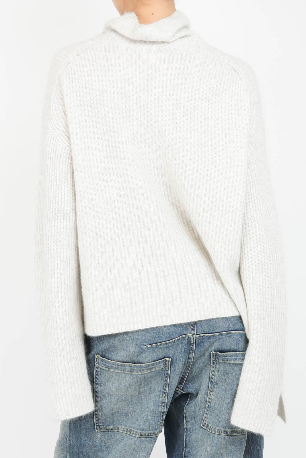 Sweater with turtleneck in light gray