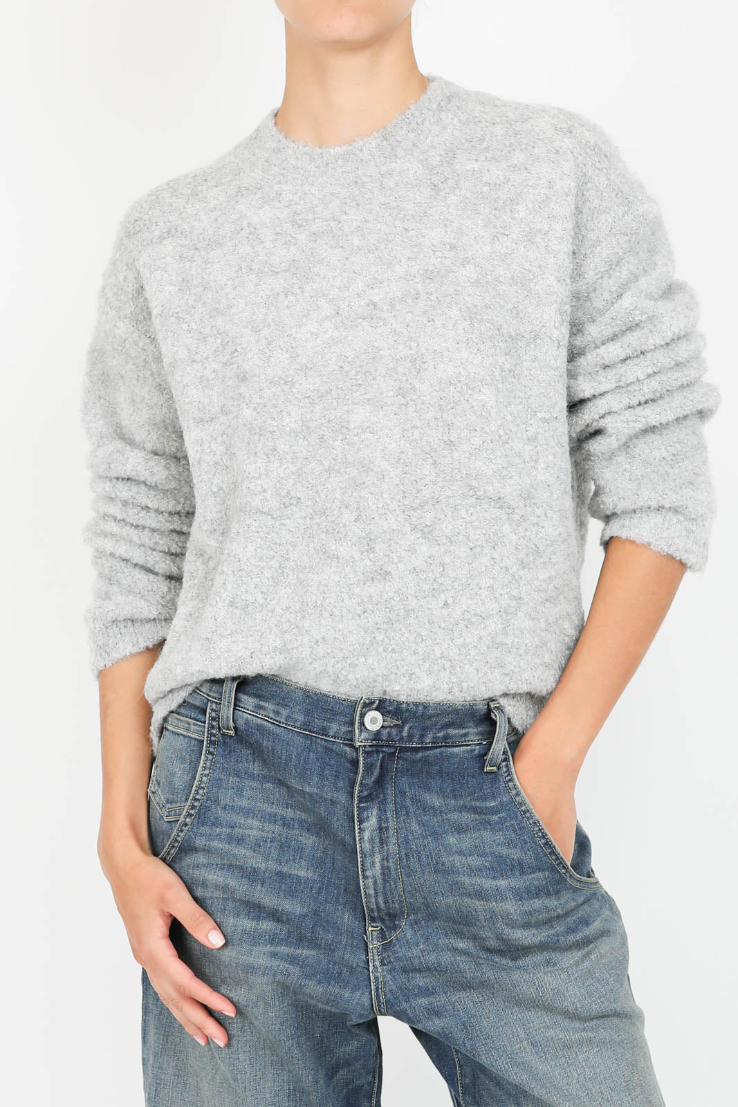 Alpaca wool sweater in light gray