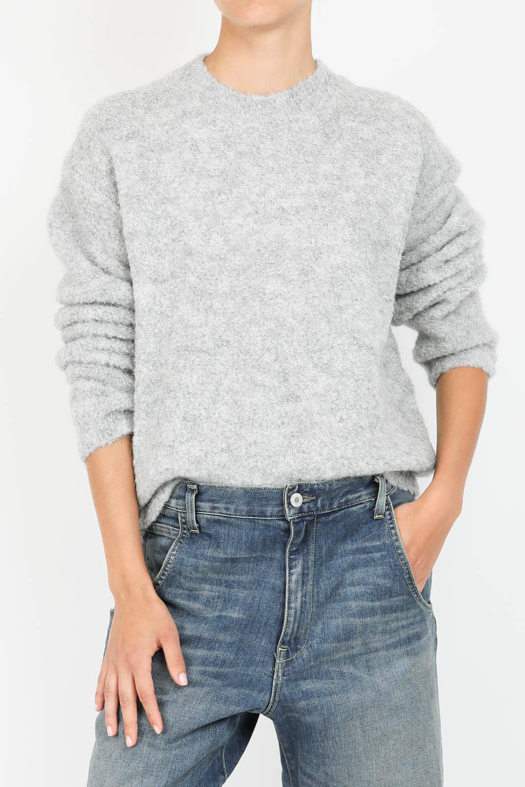 Alpaca wool sweater in light gray