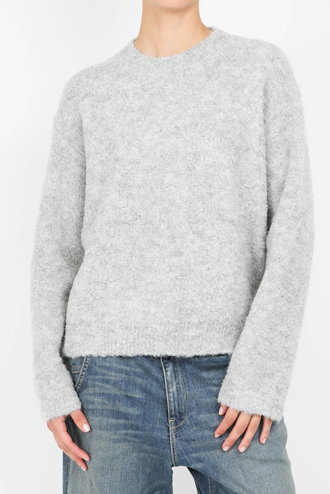 Alpaca wool sweater in light gray