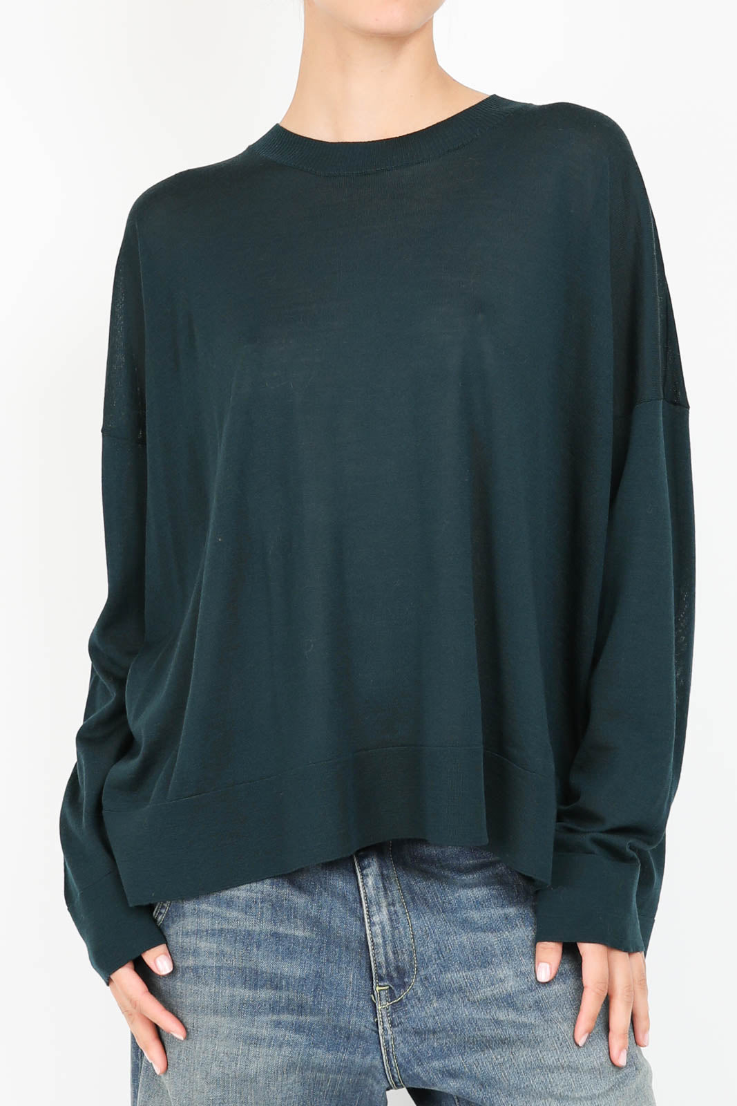 Merino wool sweater in Verde