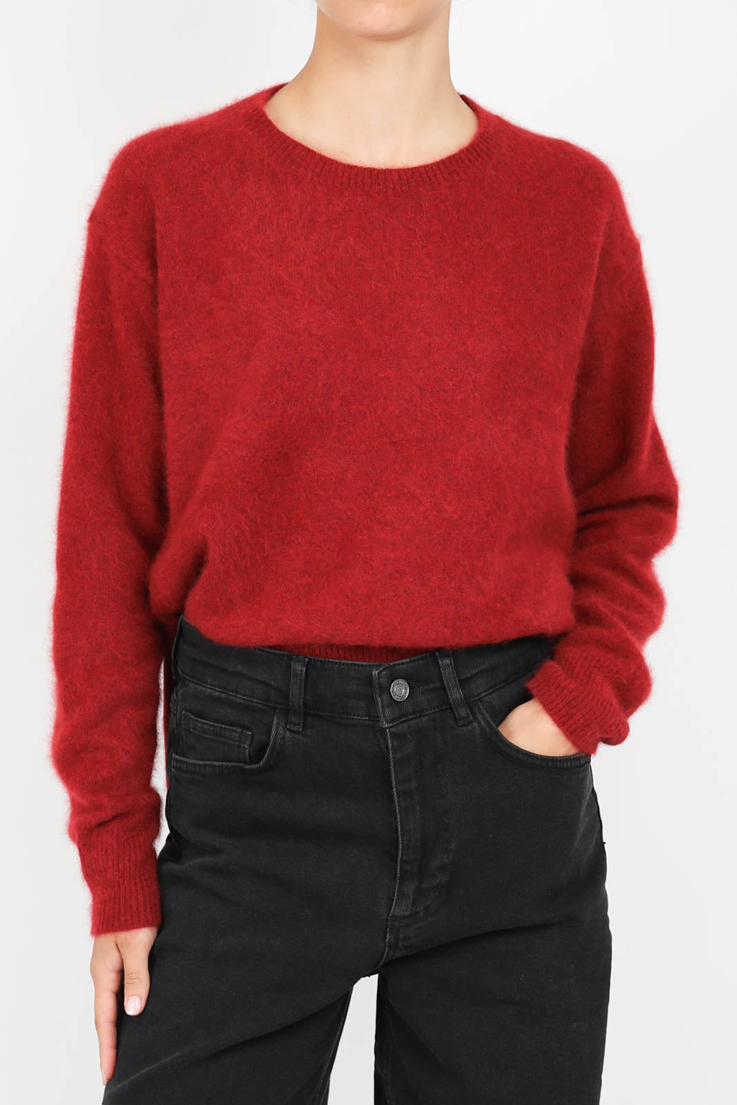 Roundneck sweater in red