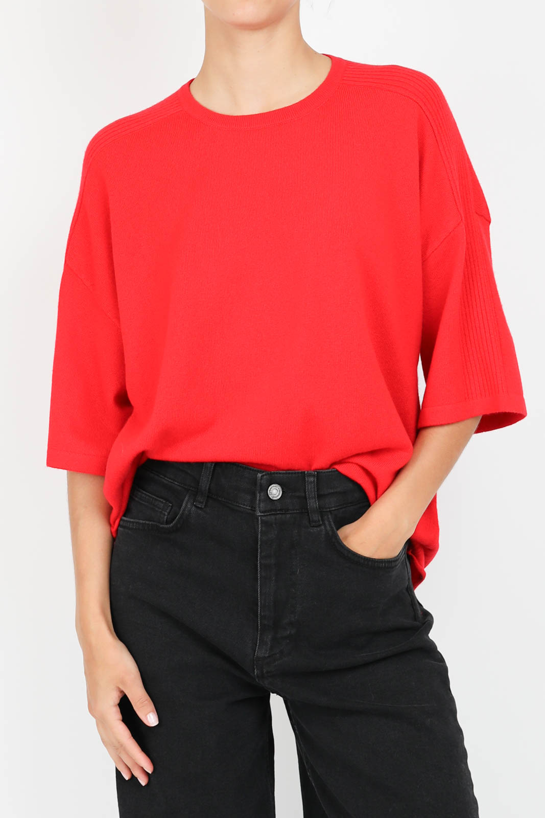 T-shirt S/S Sweater T in Rouge