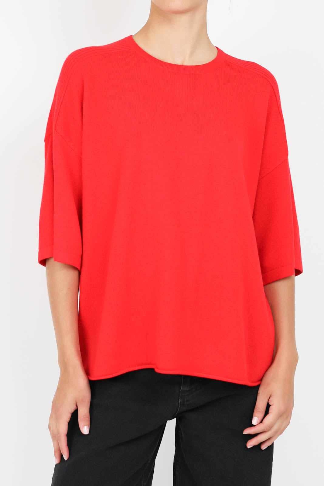 T-shirt S/S Sweater T in Rouge