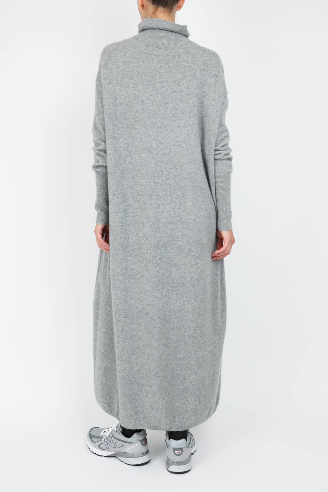 Dress with turtleneck in gray