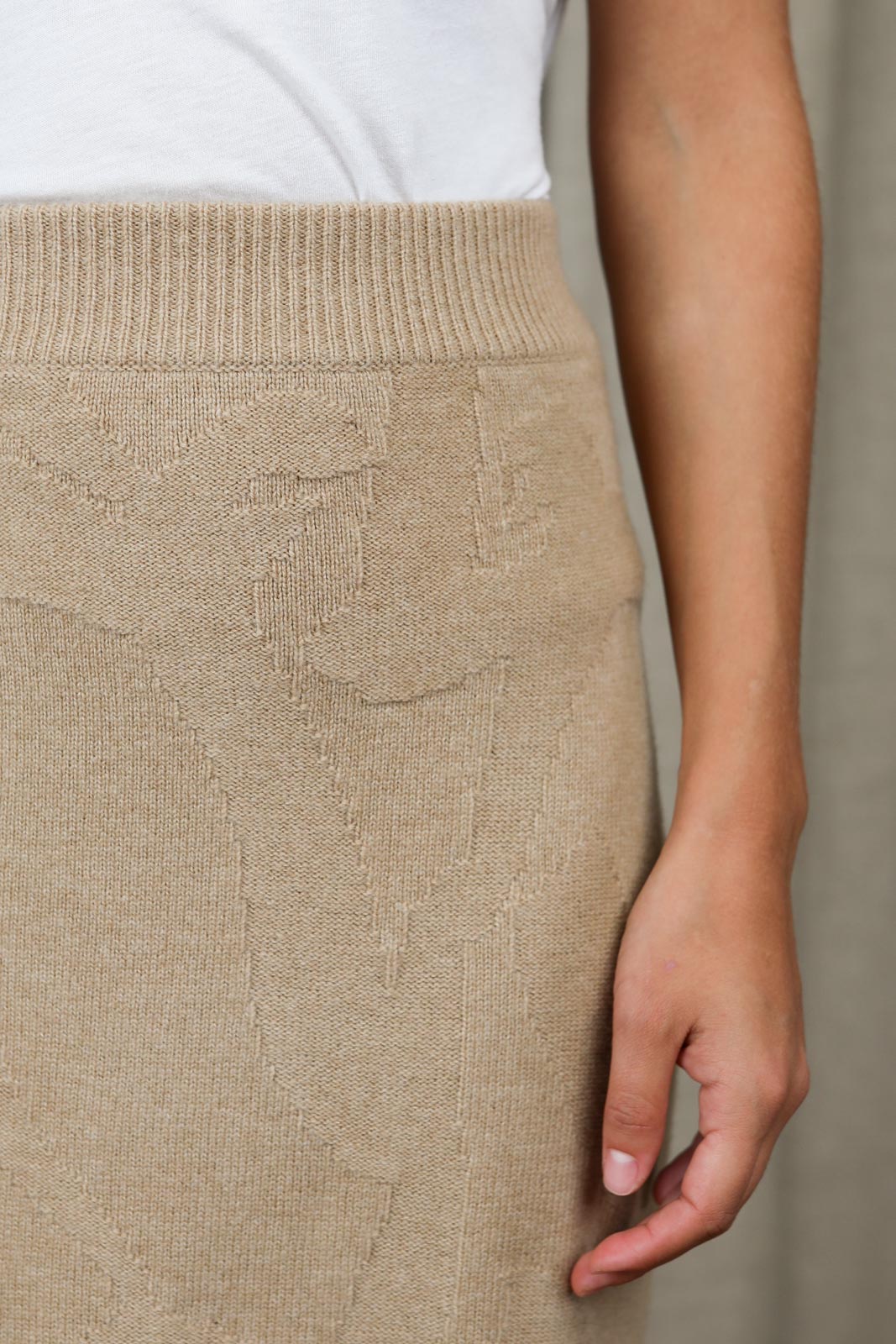 Skirt Jovi in beige knit