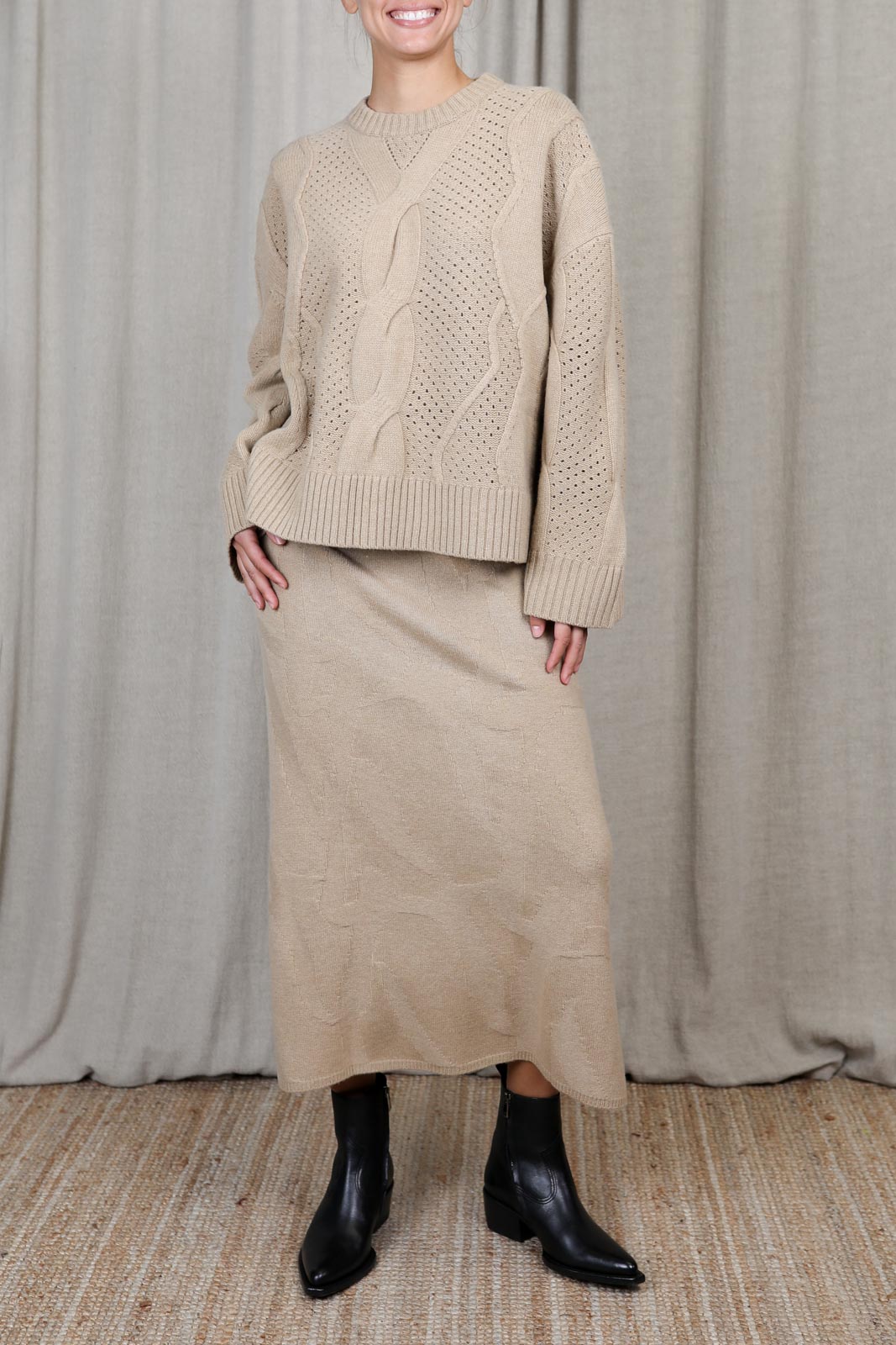 Skirt Jovi in beige knit