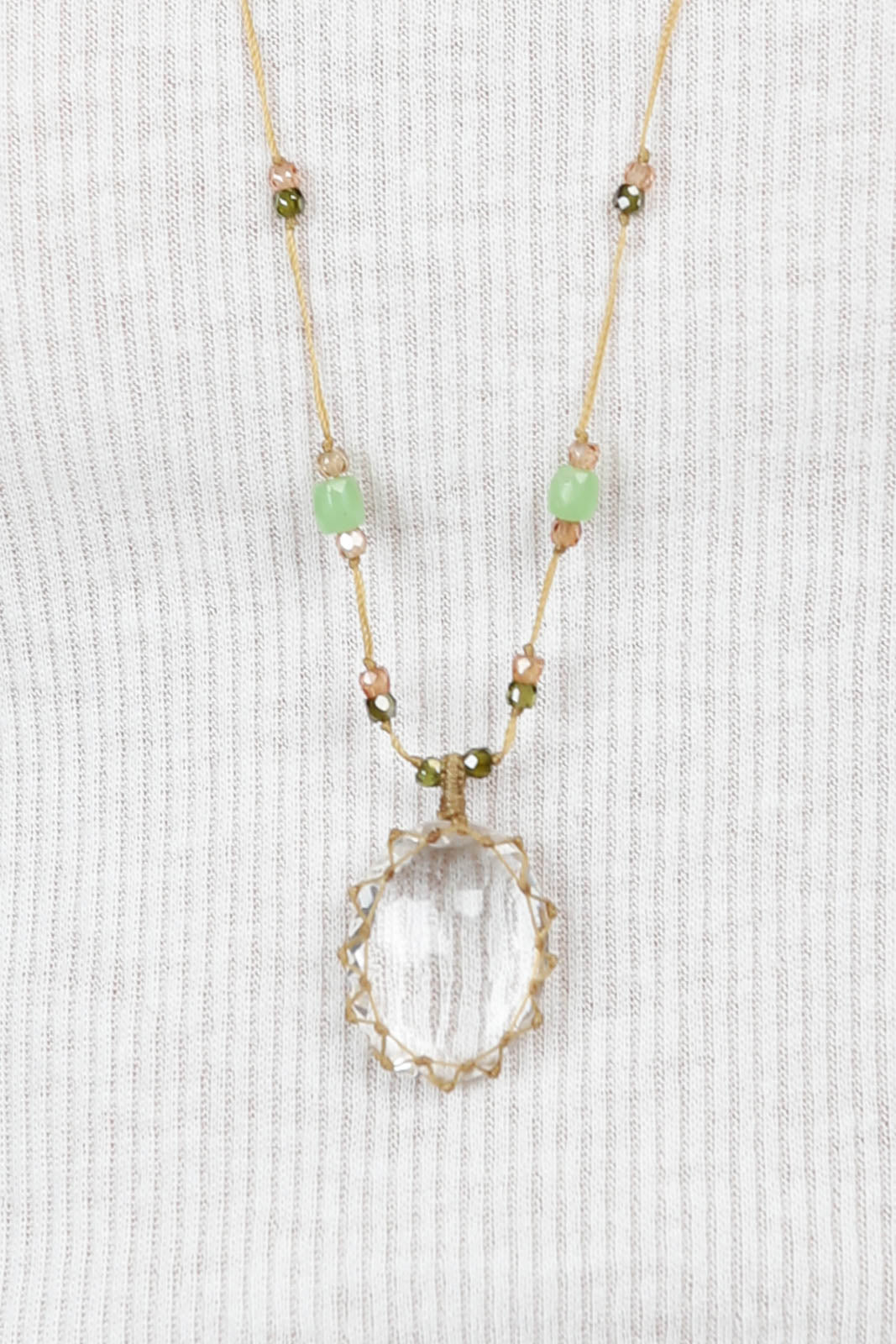 Necklace Tibet long in Crystal Quartz