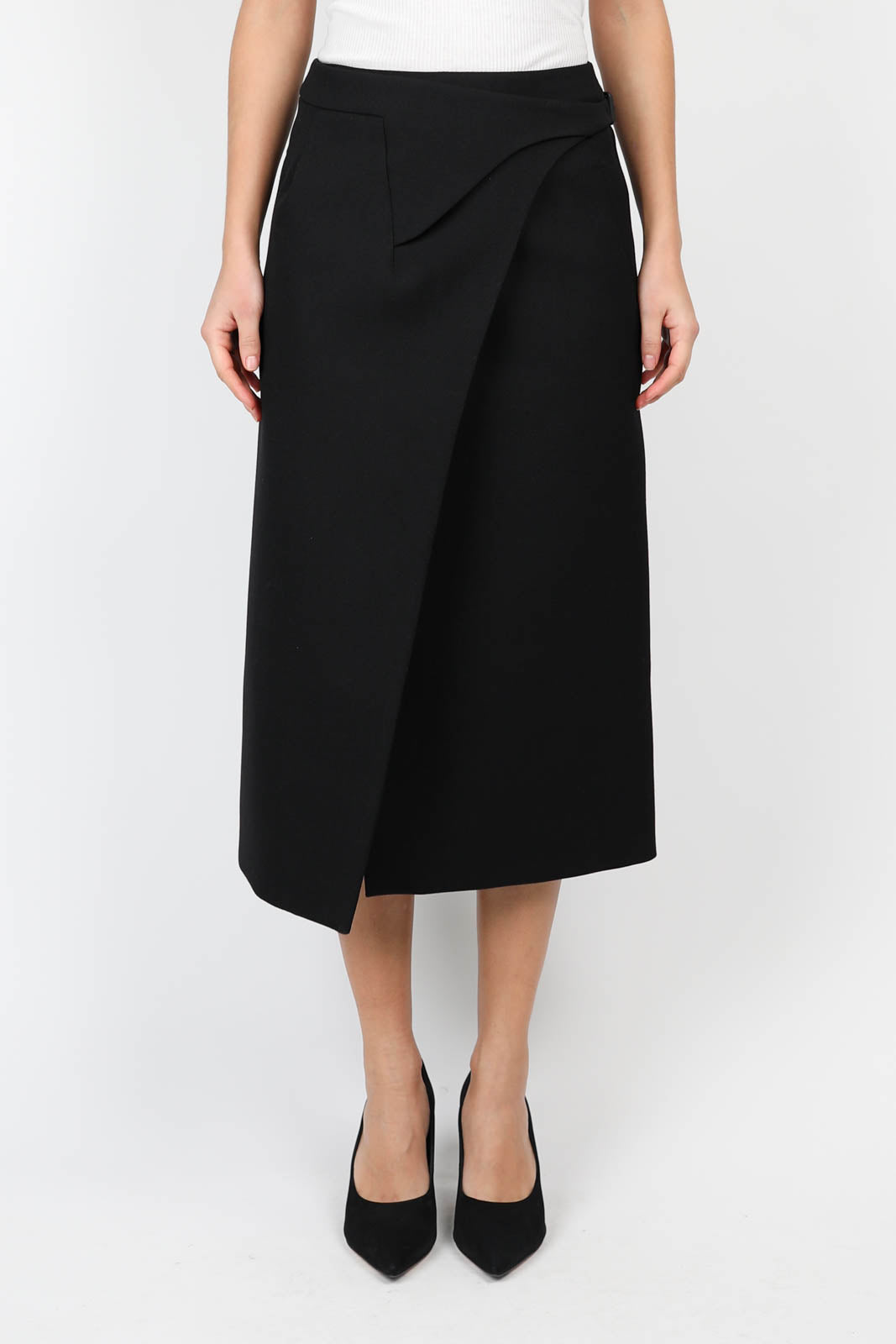 Skirt Wrap Midi in black