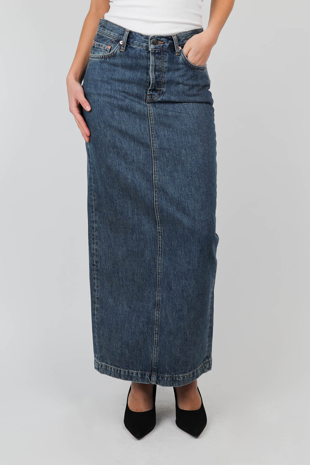 Skirt Column in Indigo