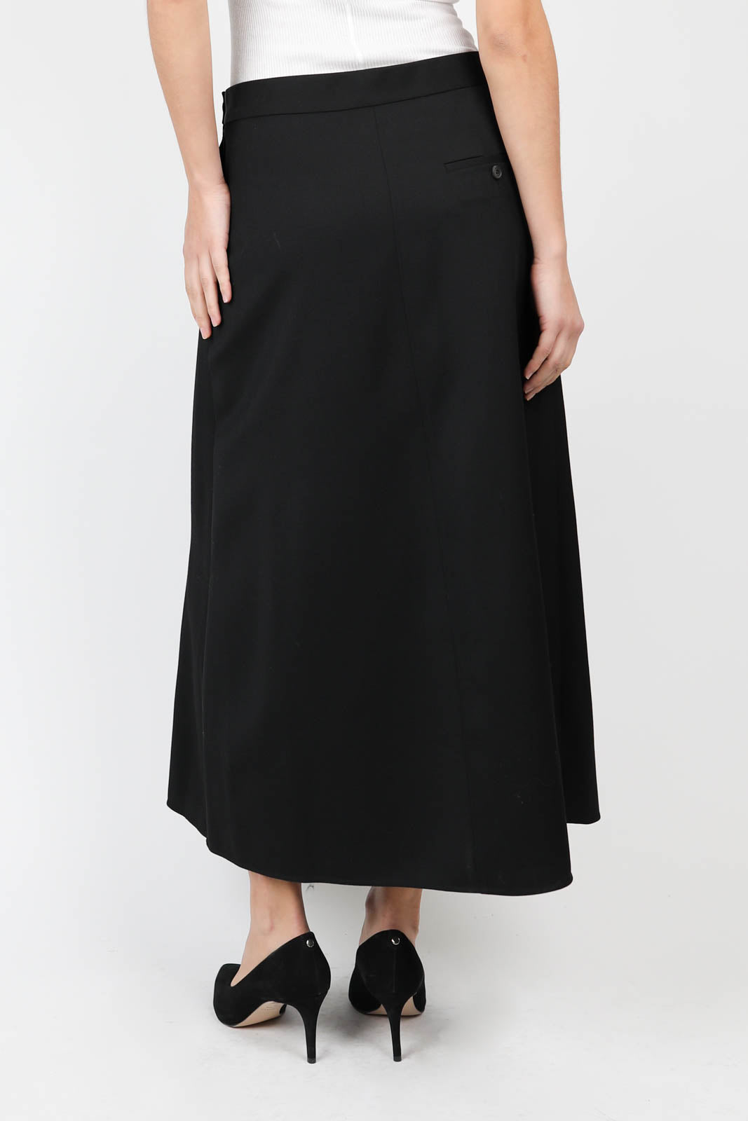 Skirt A-line midi in black