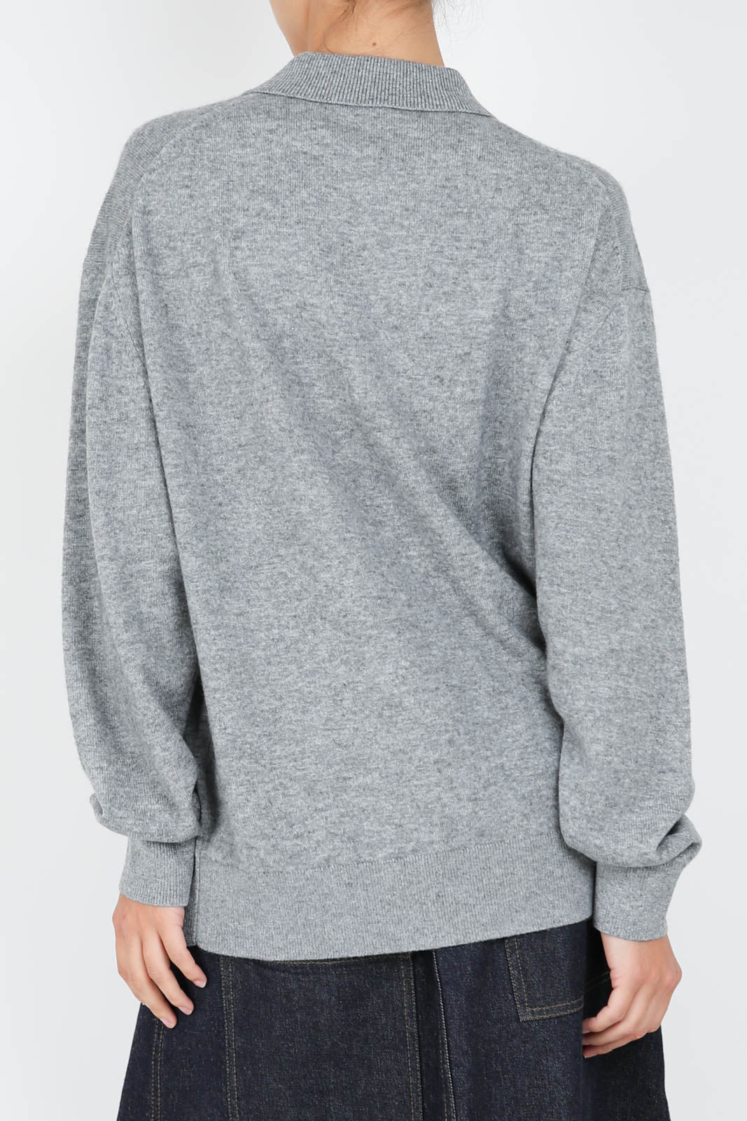 Easy Polo sweater in heather gray