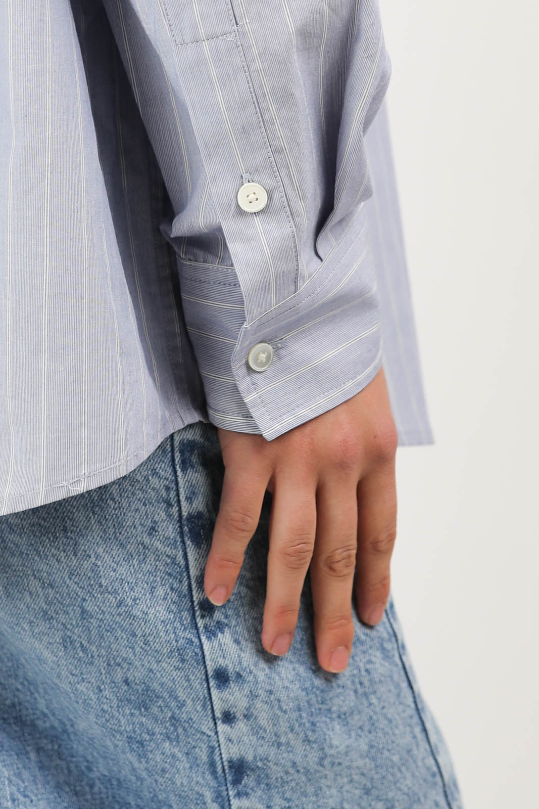 Blouse Uniform in Blue/White Stripe