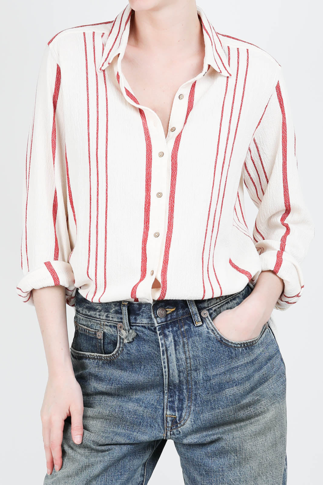 Scout blouse with stripes in Burnt Cloud