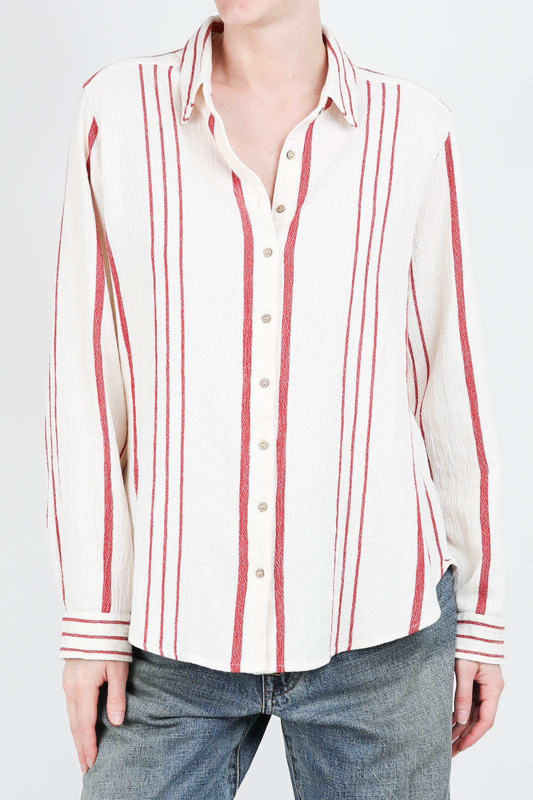 Scout blouse with stripes in Burnt Cloud