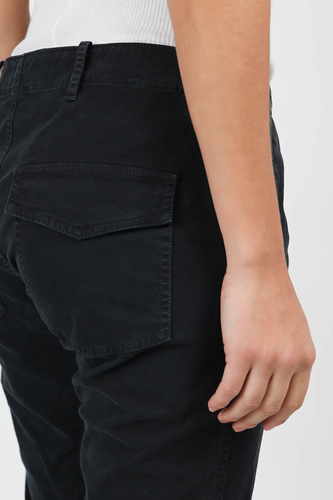 Cropped military trousers in dark navy