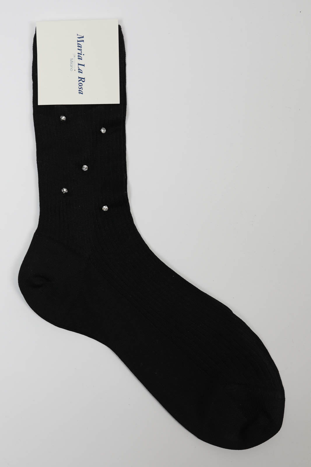 Rhinestone socks in black