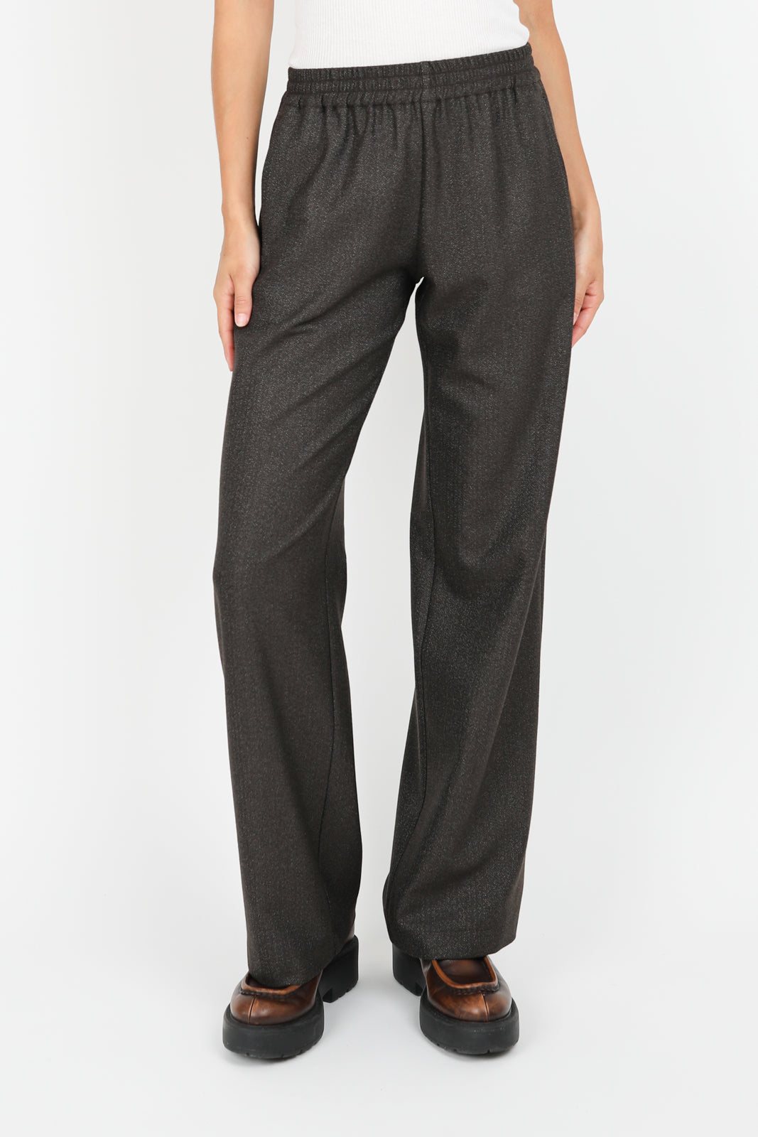 Alf trousers in Iza brown mottled