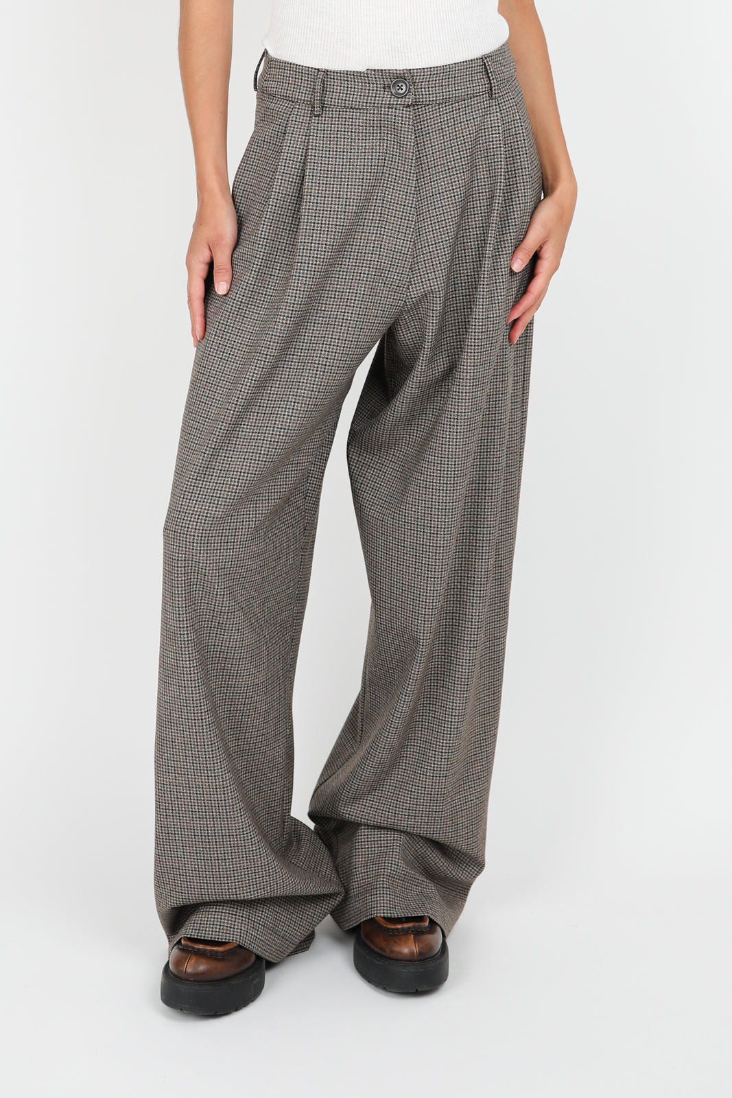 Marlene trousers in Boria check brown