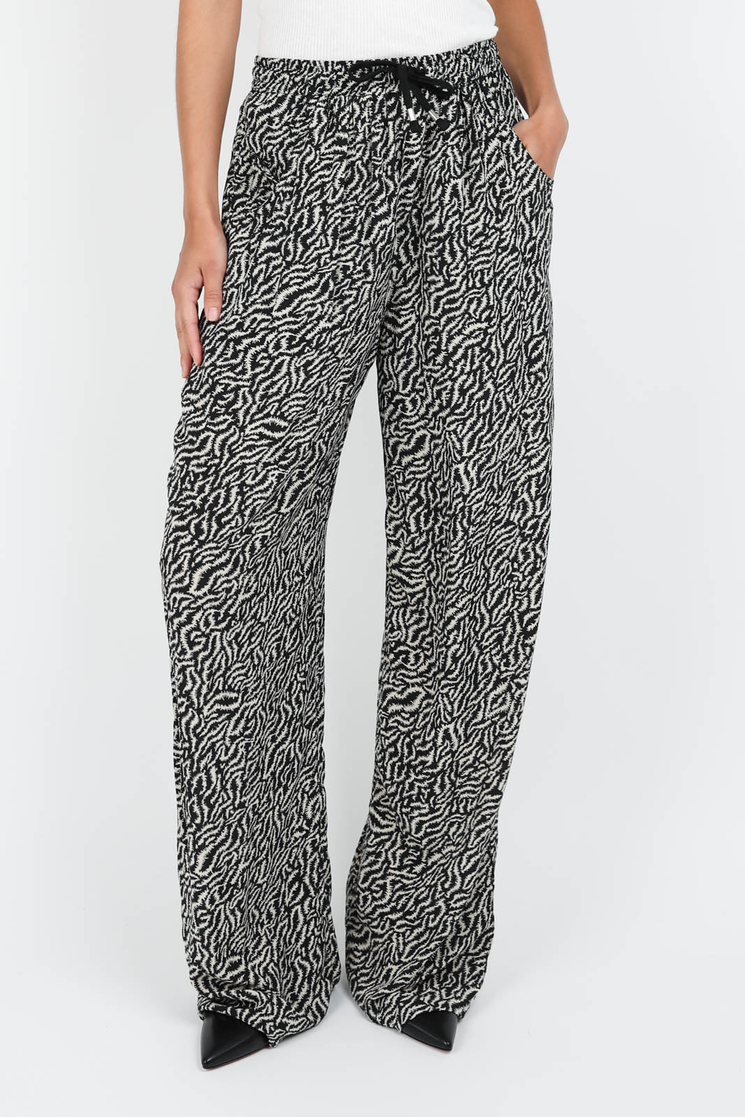 Verlaine trousers in ecru/black