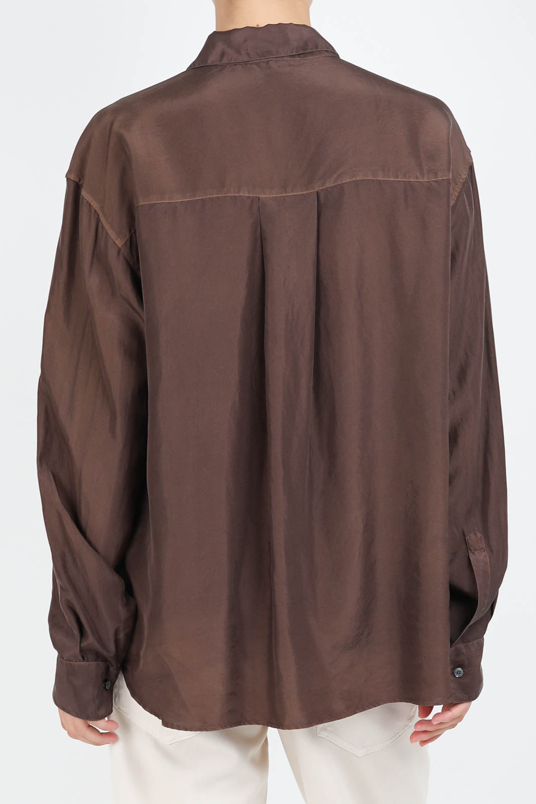 Silk blouse in chocolate