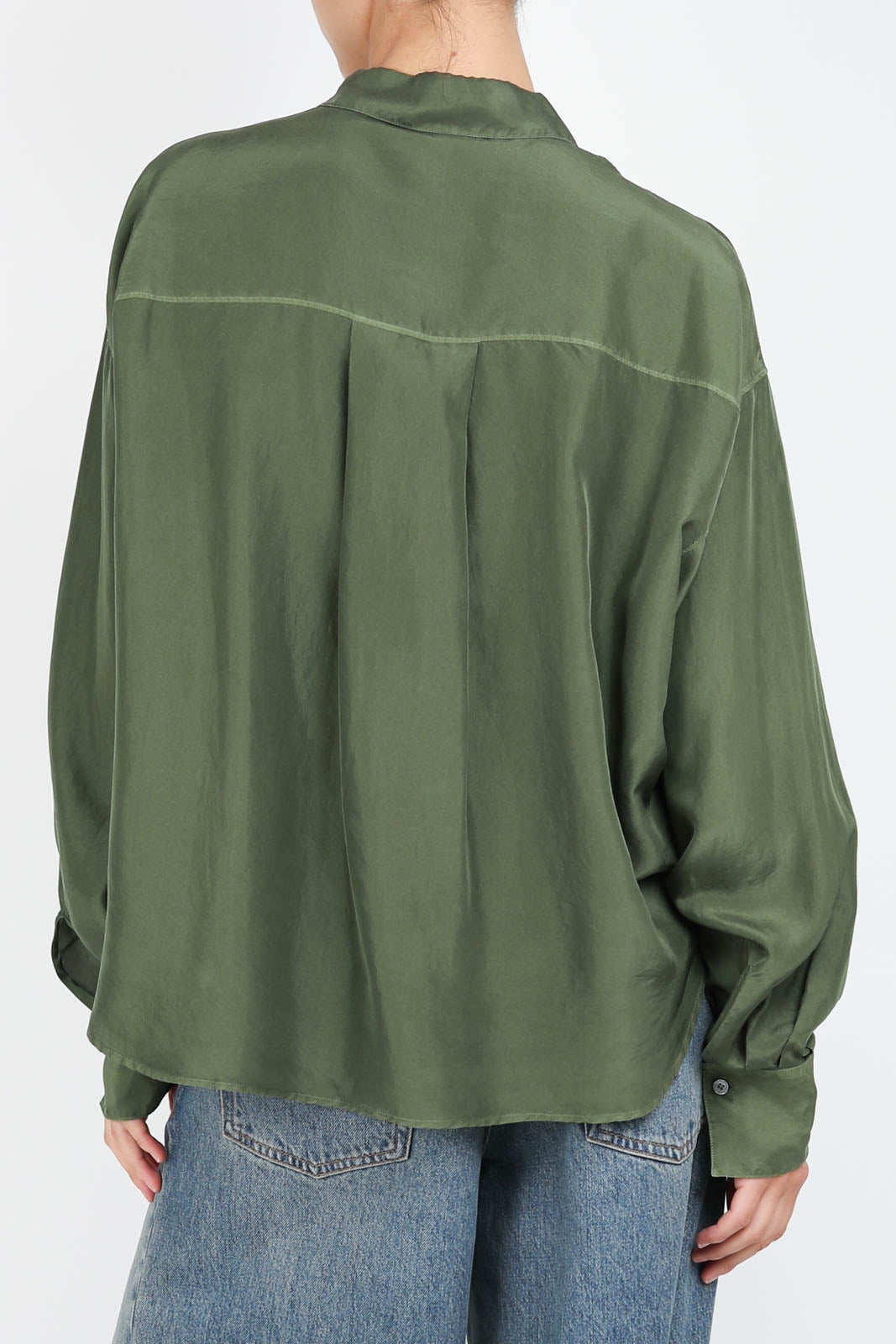 Silk blouse in sage