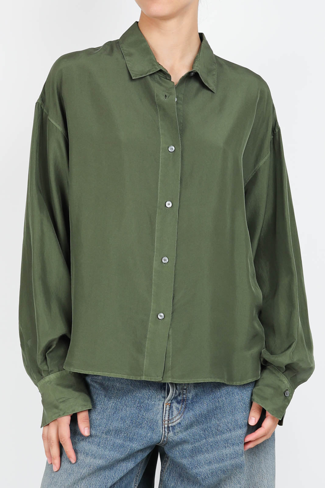 Silk blouse in sage