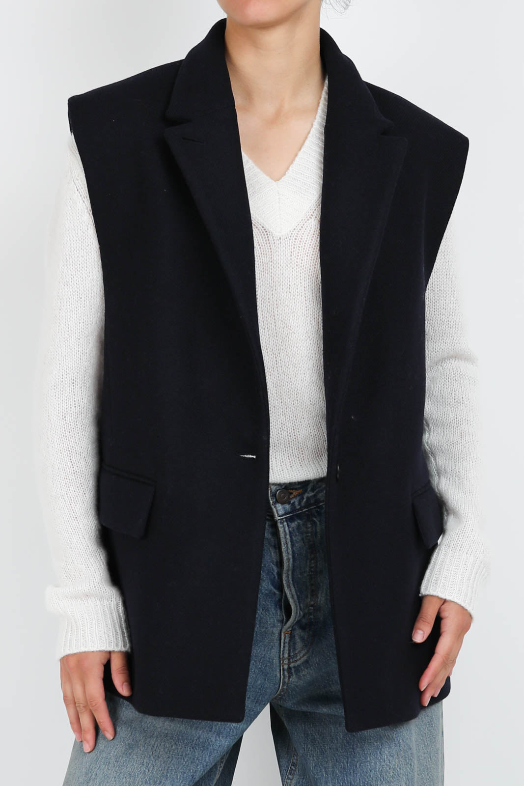 Wool vest/Vest in Night Blue