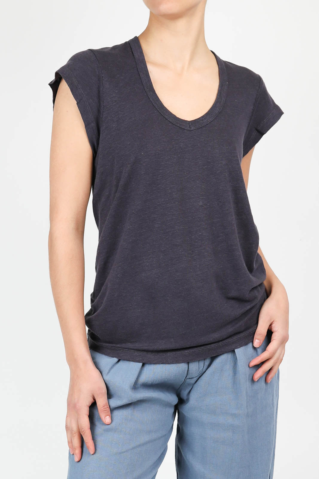 Zankou linen T-shirt in Faded Night