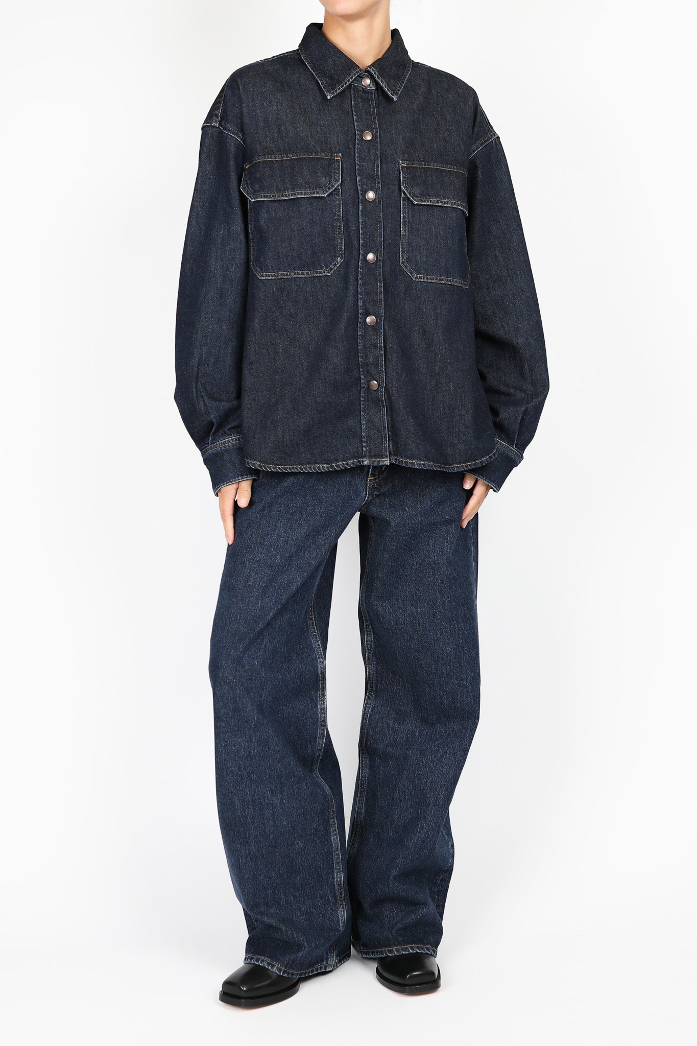 Gwen denim blouse/overshirt in rinse