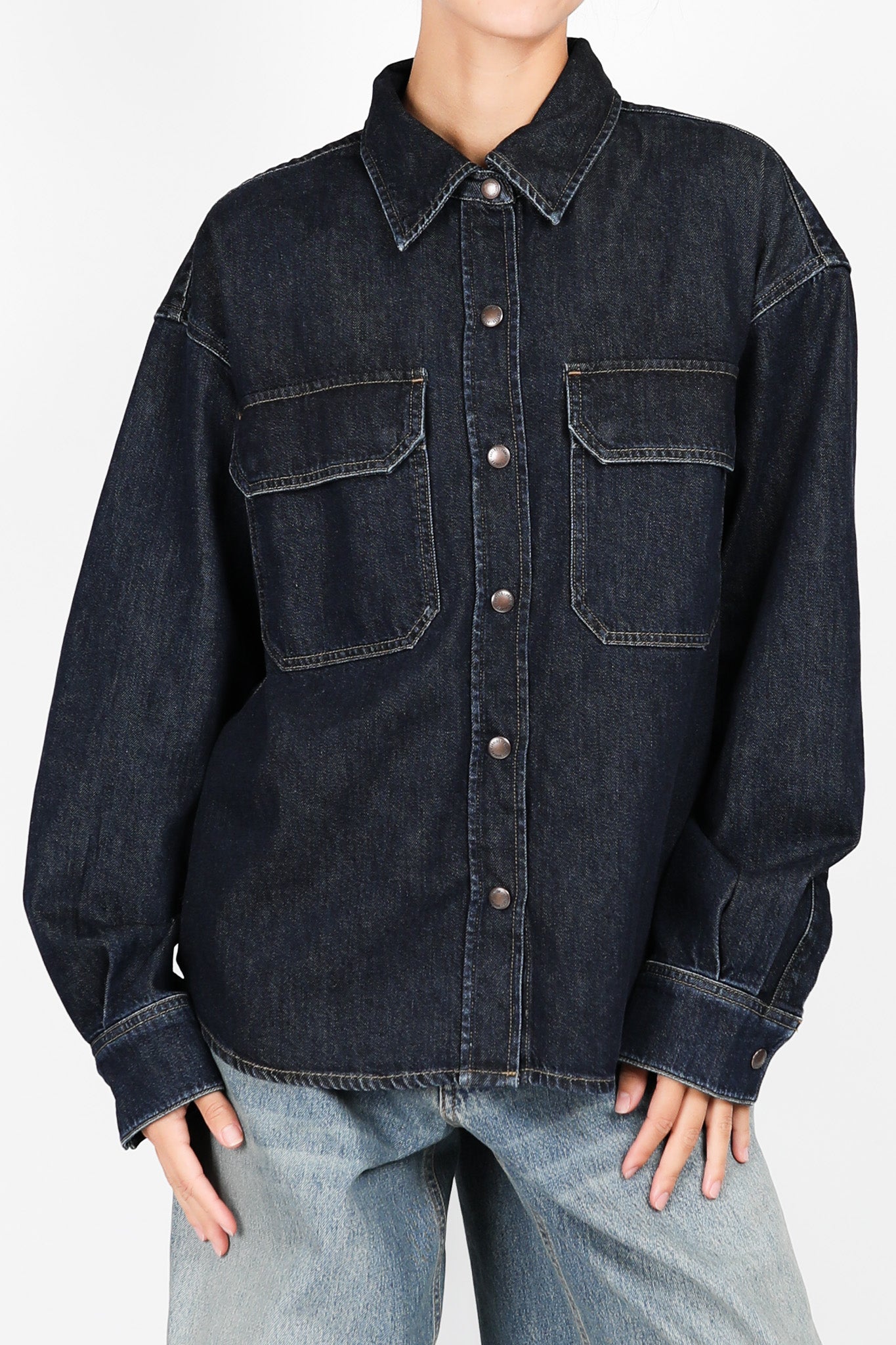 Gwen denim blouse/overshirt in rinse