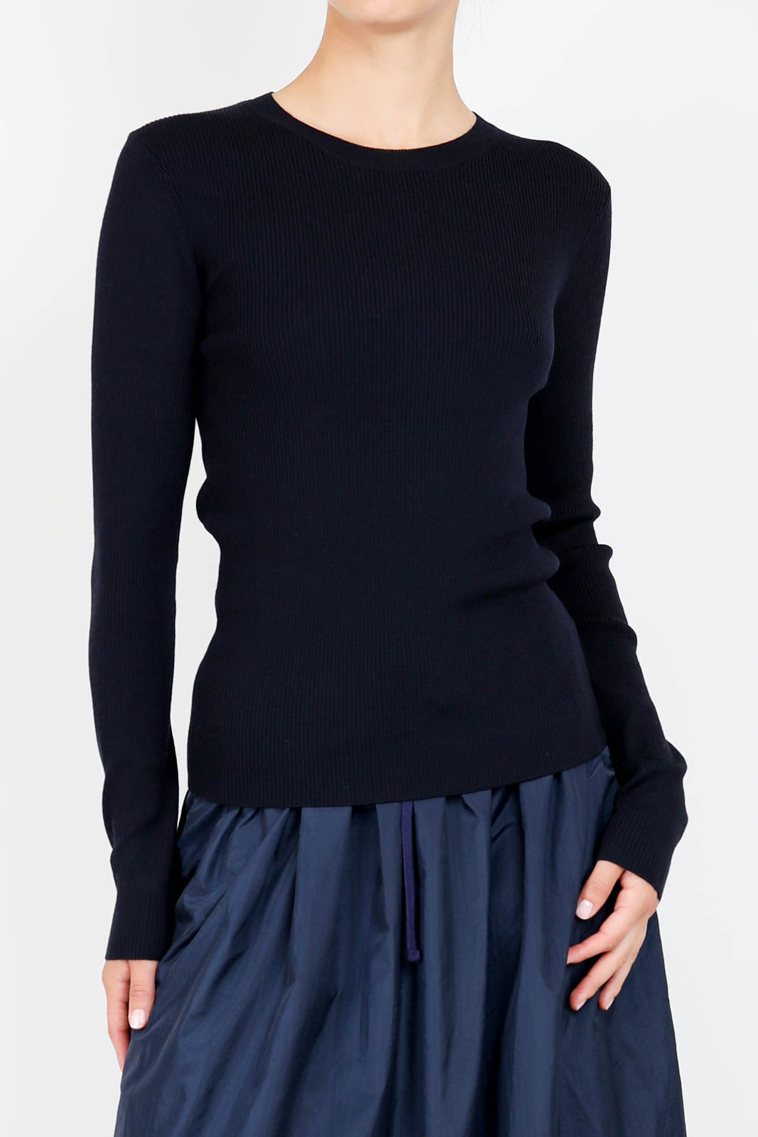 Sweater Skinny Rib Crew in Navy