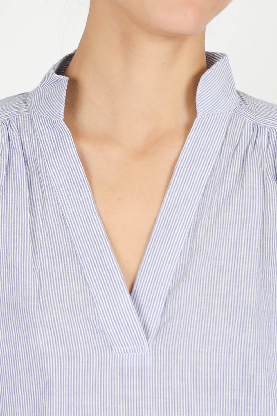 Calvin blouse in Blanc/Bleu