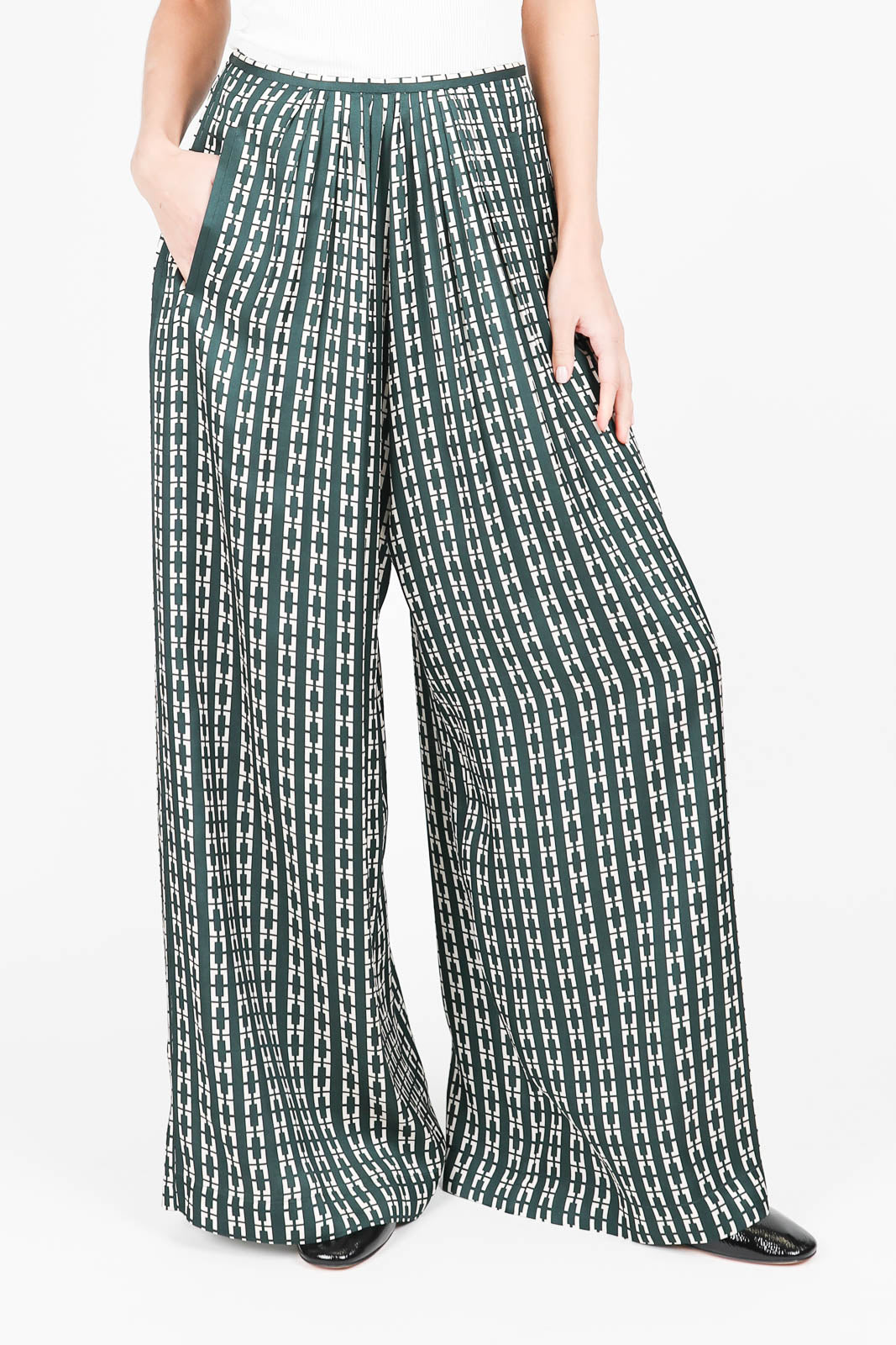 Chainette trousers in Forest