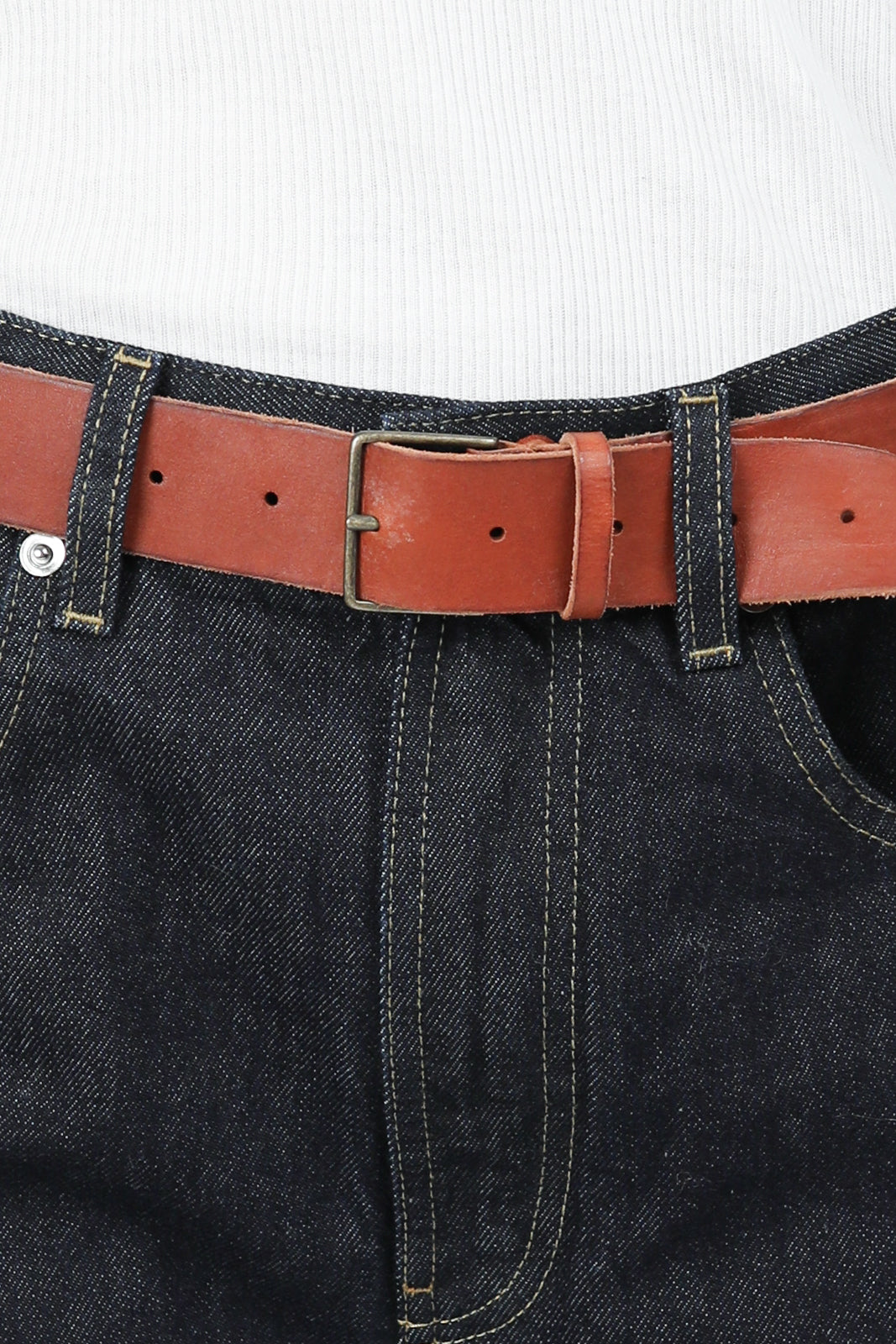 Leather belt in papaya