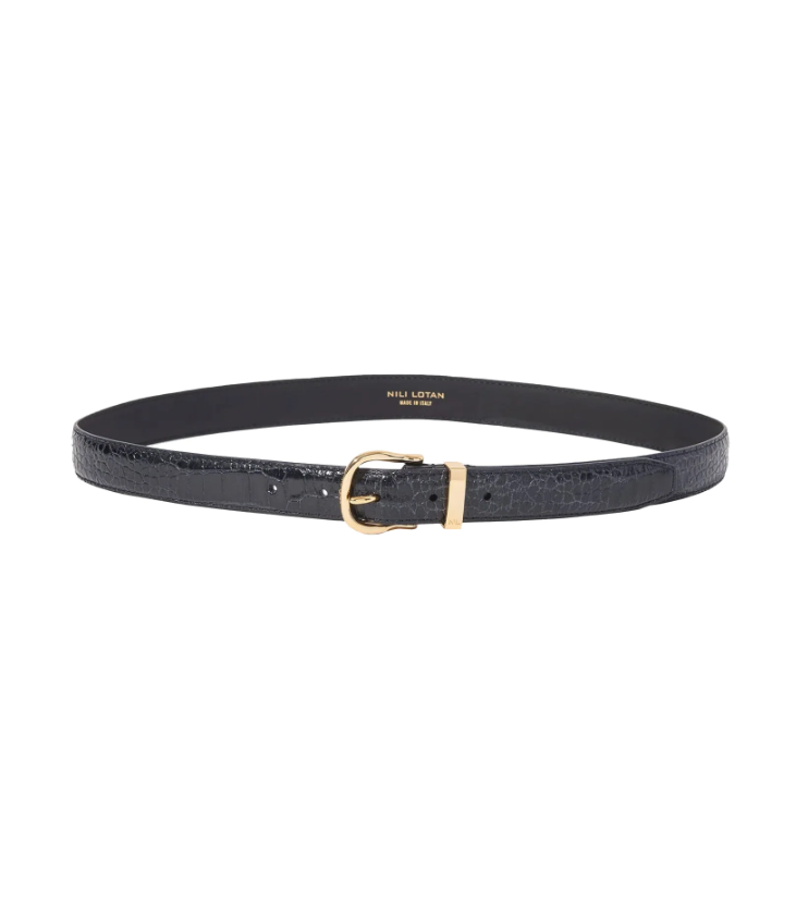 Louise belt in black embossed