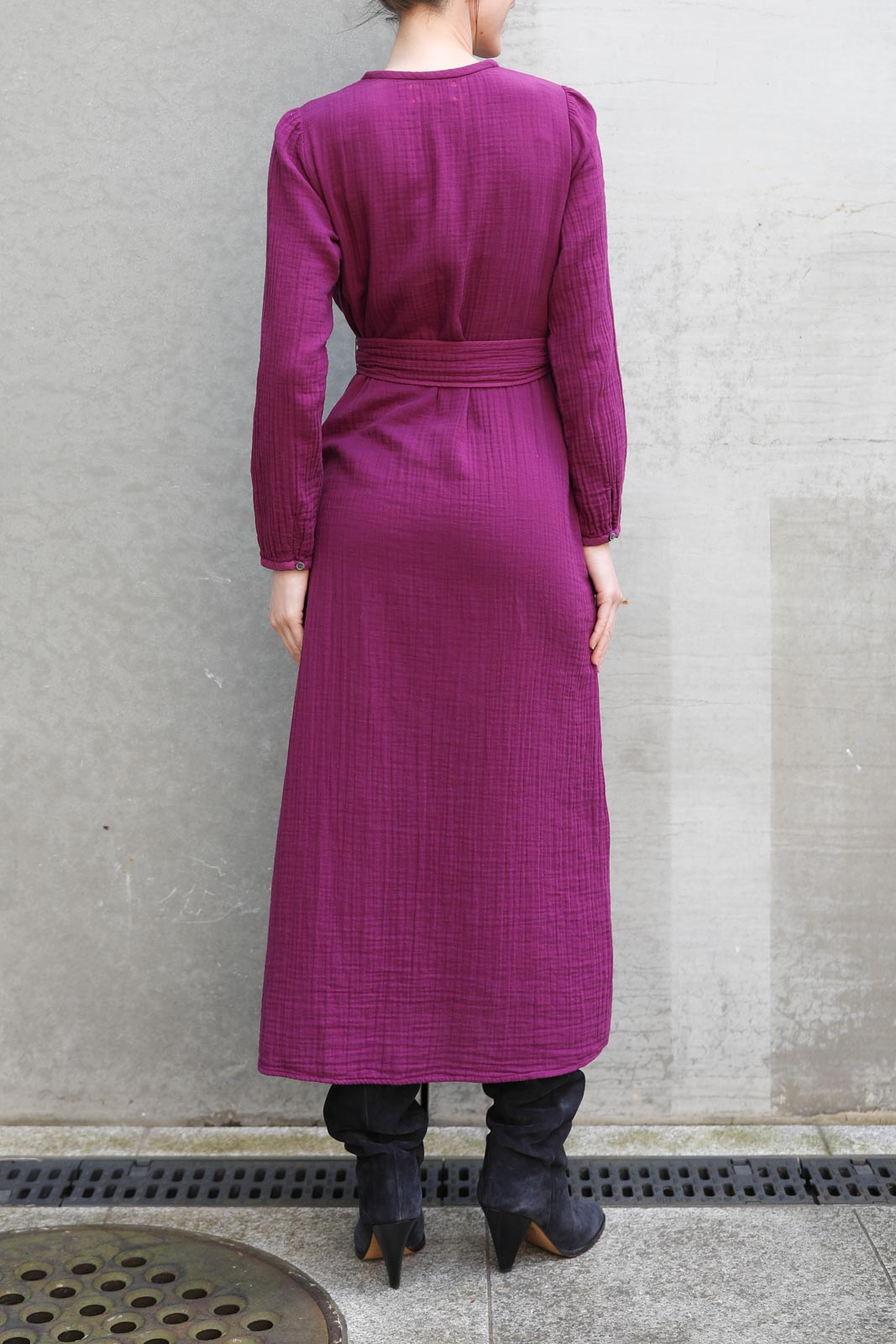 Faith dress in plum