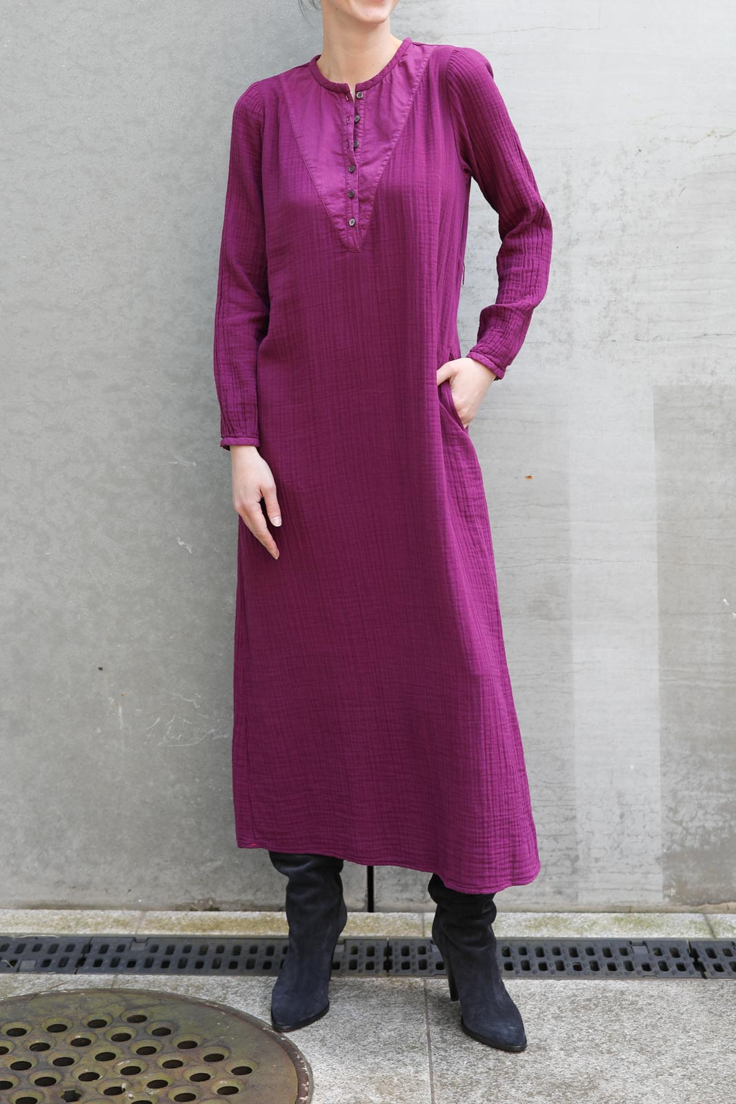 Faith dress in plum