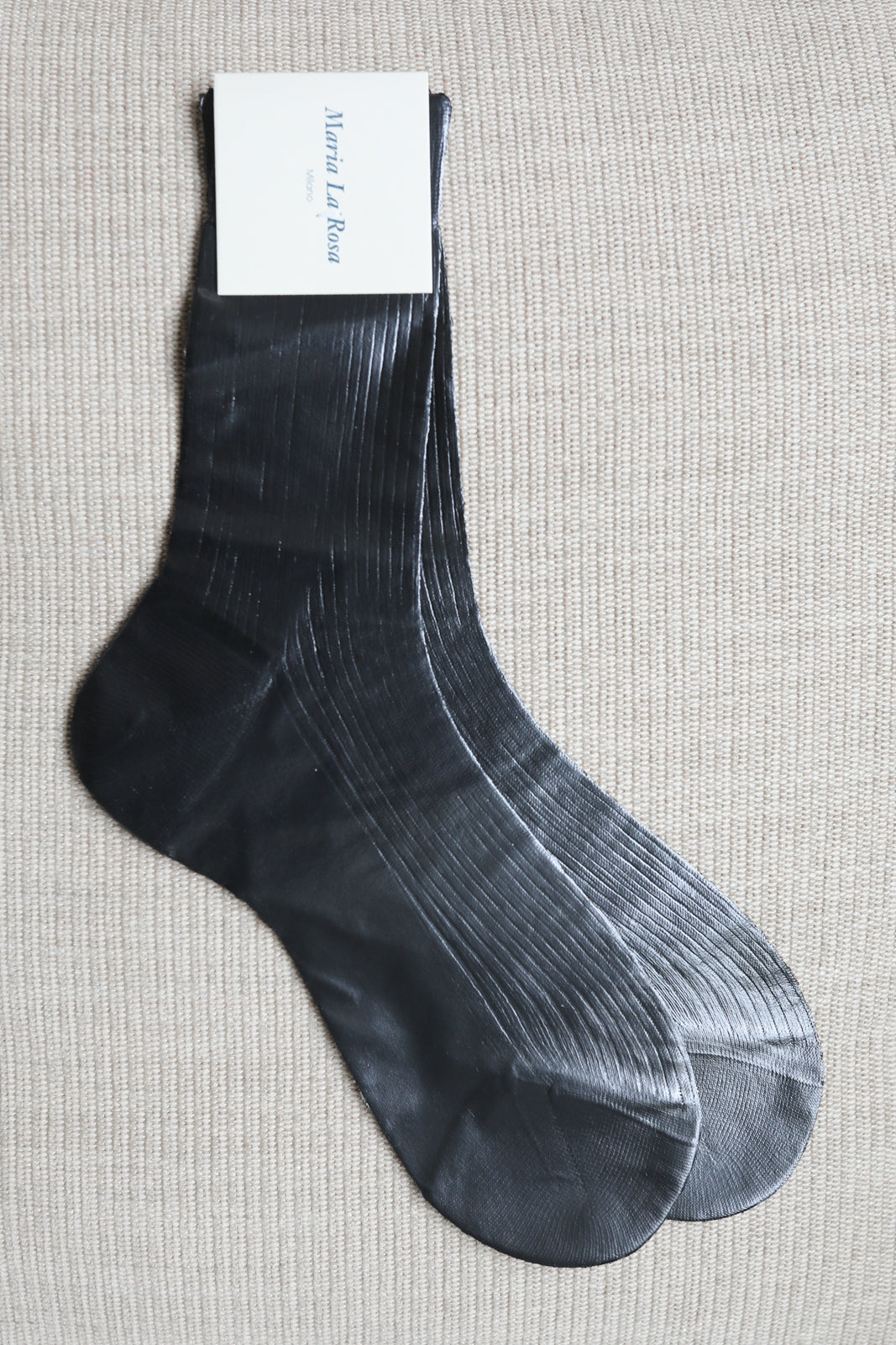 Socks One Ribbed Laminated in Fumo