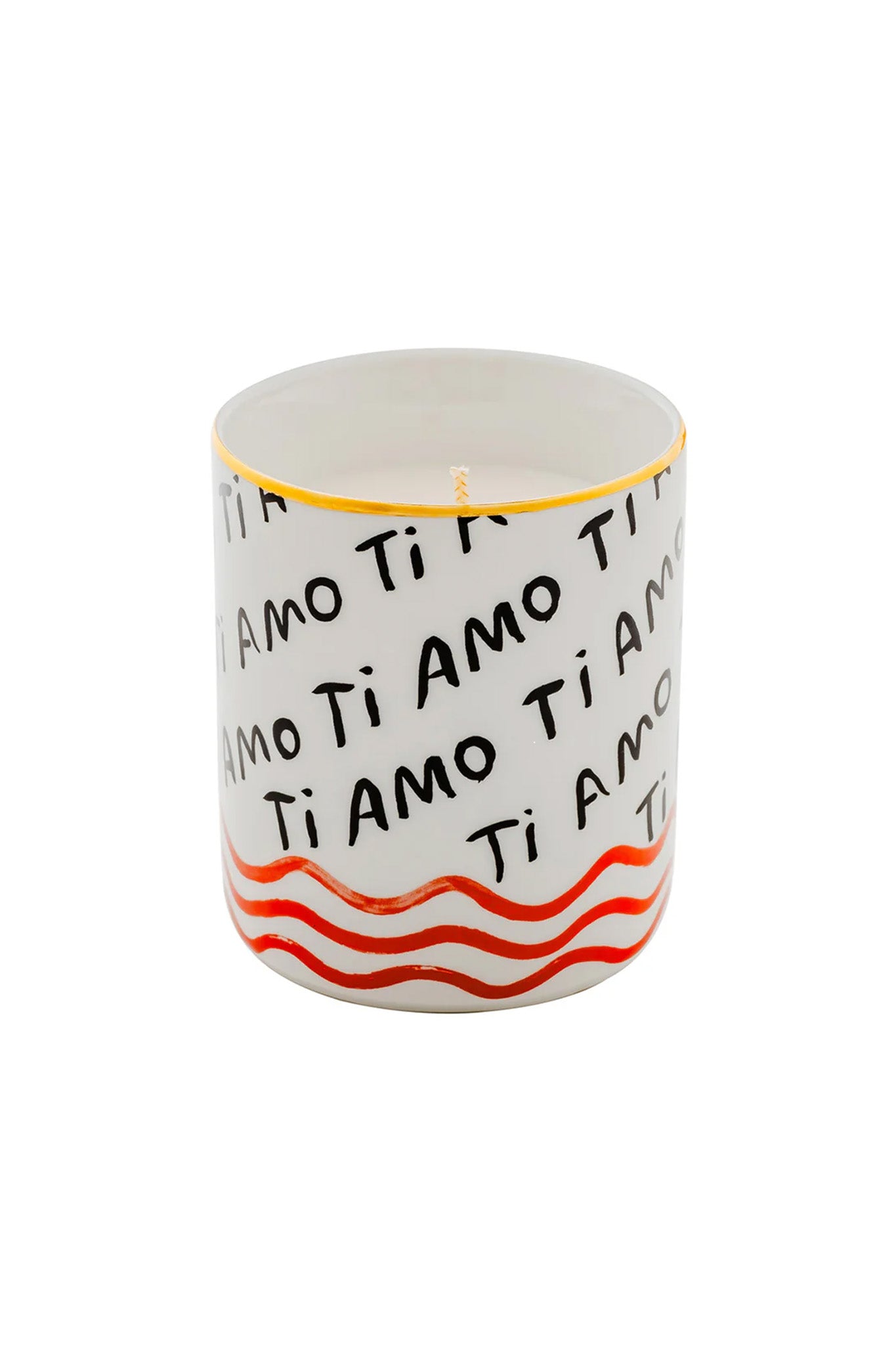 Ti Amo candle in white/black/red